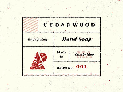 Cedarwood Hand Soap - Front cosmetics label packaging soap texture trees type typography vintage