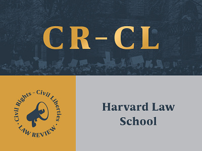 CR-CL branding harvard icon identity illustration law review logo megaphone photo typography