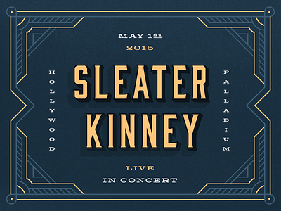 Sleater-Kinney art deco band border concert detail layout line art retro sleater kinney symmetry typography vintage