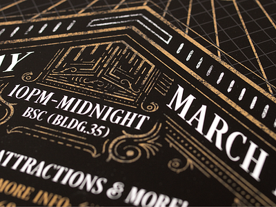 Hollywood Madness art deco detail gold layout line poster texture typography vintage