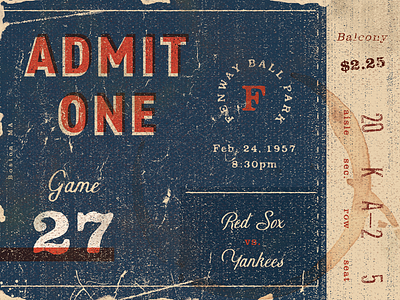 Vintage Red Sox Ticket baseball boston old red sox retro sports texture ticket typography vintage