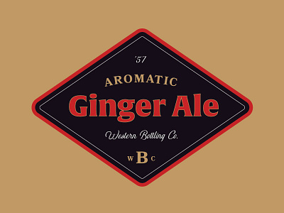 Ginger Ale Label badge branding ginger ale label packaging type typography vintage