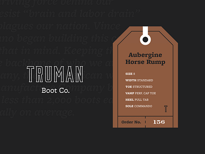 Truman Boot Tag