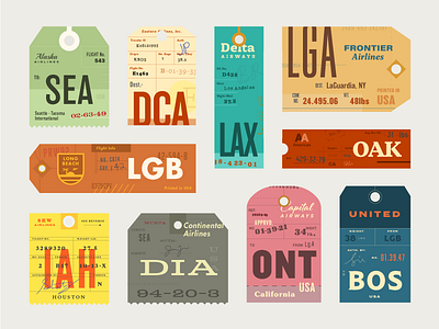 Luggage Tags 05 label layout luggage tag print retro tag typography vintage