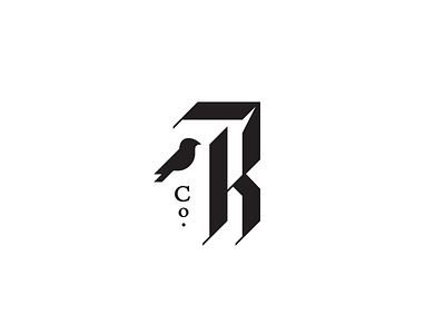 KR blackletter branding logo mark personal raven typography vintage