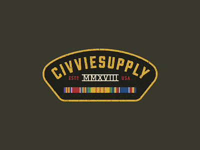 CivvieSupply Logo Badge badge clothing logo military texture typography usa veterans vintage
