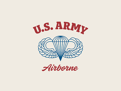 Airborne airborne army illustration lettering military paratroops script typography vintage