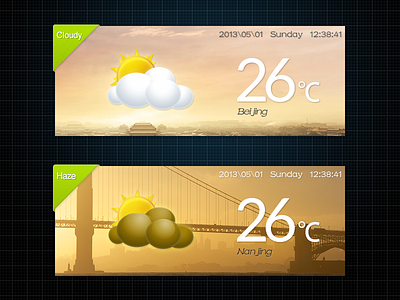 Weather Widget 2.0 beijing cloudy haze icon ui weather widget yellow