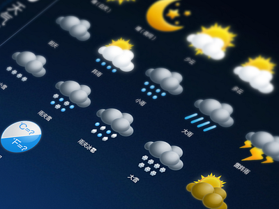 Weather Widget 3.0 cloudy haze icon moon sun ui weather widget