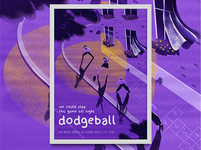 Dodgeball game illustration child dodgeball flat game game art game design illustration night play street vector