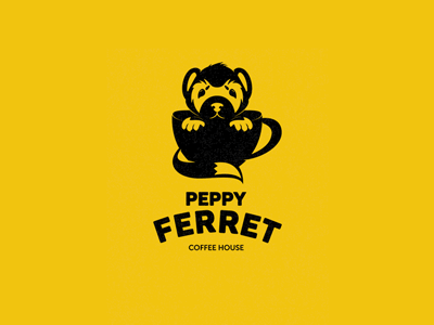 Peppy Ferret animal coffee cup ferret house logo peppy