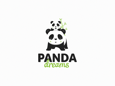 Panda Dreams Green design dreams green illustration logo panda