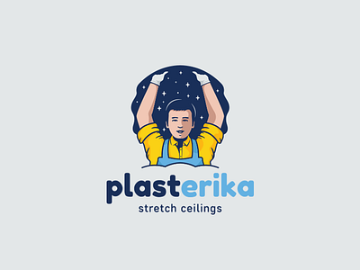 Plasterika character illustration logo plasterika sign stretch ceilings
