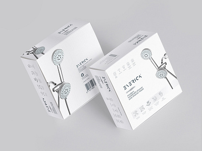 Everica Shower Head Packaging adobe illustrator adobe photoshop branding graphic design label and packaging design packaging