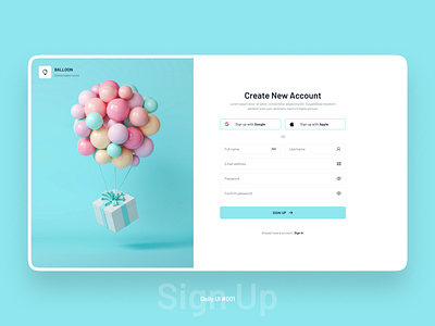 Daily UI #001 - Signup page daily 100 challenge dailyui dailyui 001 figma login minimalist sign up sign up page solaimanali typography ui ui challenge user experience user interface ux