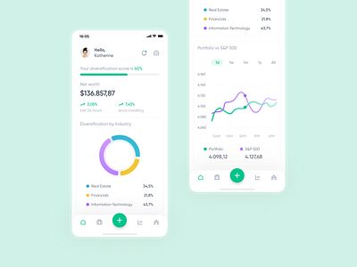 Portfolio Investment App | UI Design bitcoin clean crypto design finance investment ios mobile app portfolio stock ui