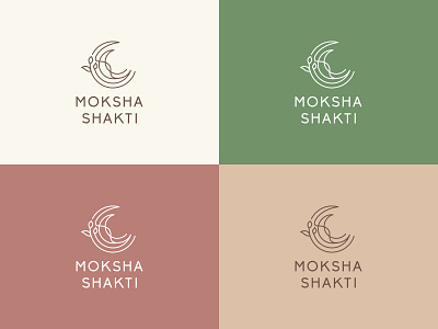 Logo for yoga & meditation studio "Moksha Shakti" pt2 health leaf logo meditation mindfulness minimal moon relaxation yoga yoga studio