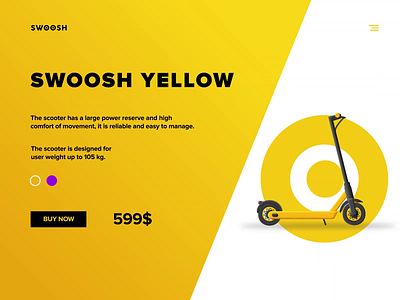 Swoosh | Banner Animation animation branding design fiolet graphic design illustration kick scooter logo motion graphics online store scooter ui ux vector yelow