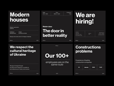 Modern houses | Banner black branding graphic design house identity instagram minimal post square typography ui ukraine web