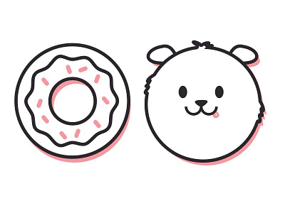 Donut Dog dog donut logo pink