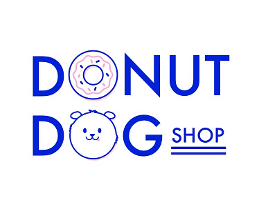 Dog Donut Shop bakeshop blue branding dog donut logo pink