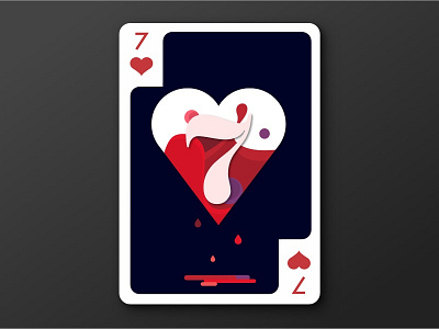 7 of Hearts Playing Card