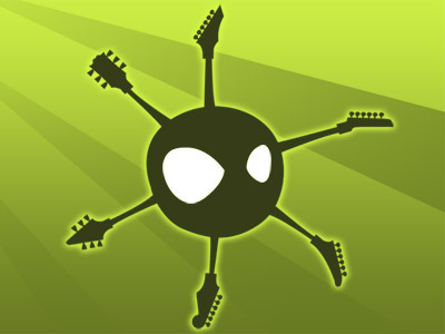 Logo concept alien guitar logo