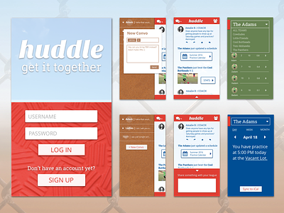 huddle - a rec sports app app baseball first kickball project sketch sports the iron yard
