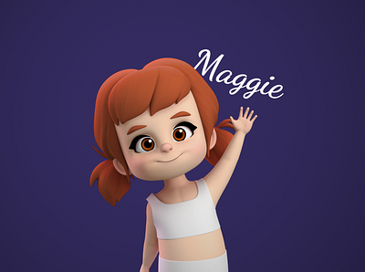 Maggie 3d cartoon cartoon character character design female character girl kid stylised stylized toon