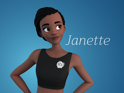 Janette stylised female character 3d cartoon cartoon character character design female stylised stylized toon