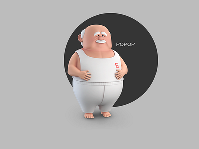 Popop stylised male elderly character