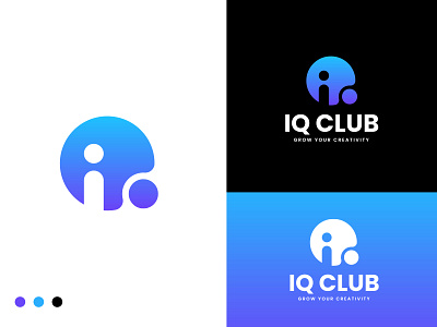 IQ Club Modern Logo Design brand brand identity branding business logo club logo company logo creative logo design gradient logo illustration it logo letter logo logo logo design modern logo visual identitiy