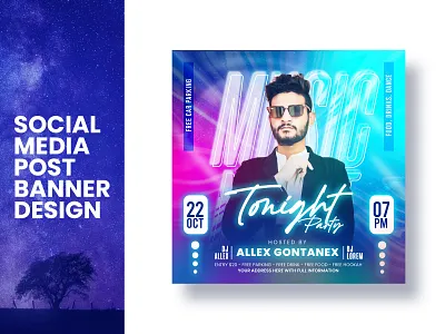 Party Social Media Design | Instagram Post | Party Banner banner creative flyer dance flyer dj party post flyer party banner party flyer social banner social media social media post social media post dj social media post festival social media post party web banner web post