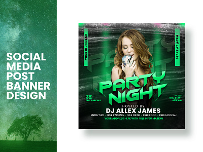 Party Social Media Design | Instagram Post | Party Banner ads banner design dj party dj party banner instagram post instagram post design marketign party banner social ads social banner social media ads design social media post