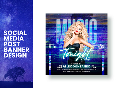 Party Social Media Design | Instagram Post | Party Banner