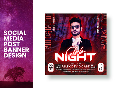 Party Social Media Design | Instagram Post | Party Banner ads banner dj party dj party design facebook ads facebook banner facebook post instagram ads instagram banner instagram post night club party dance party flyer party flyer design post social media ads social media banner social media post