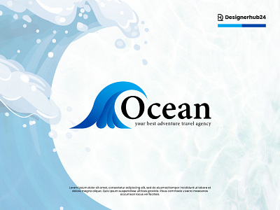 Travel agency OCEAN  minimal logo design