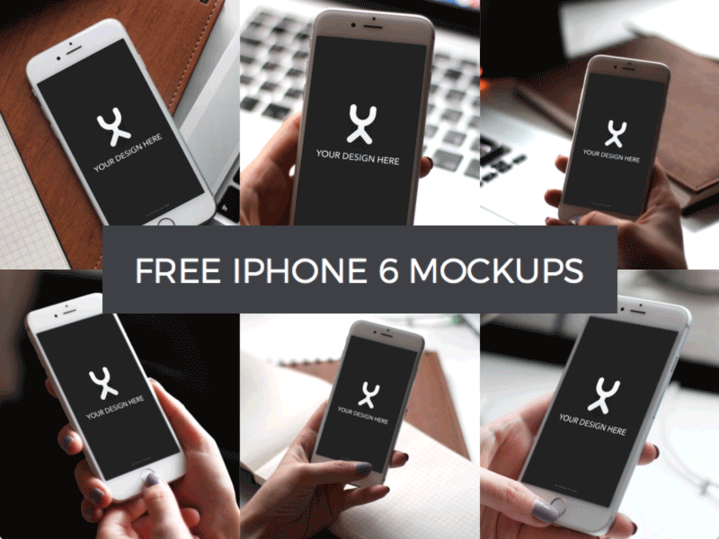 Free 6 pack of iPhone mockups