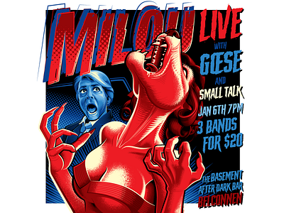 Milou Band Poster branding design illustration illustrator logo music poster punk screen print
