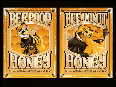 Honey Labels adobe illustrator branding design illustration label design logo packaging typography vector