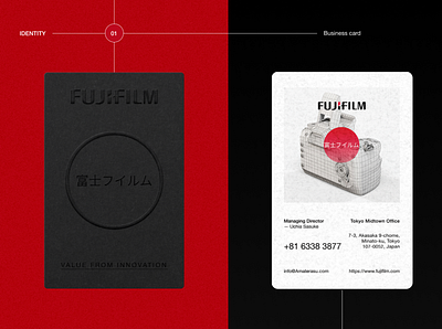 Business card for FUJIFILM company branding illustration logo vector