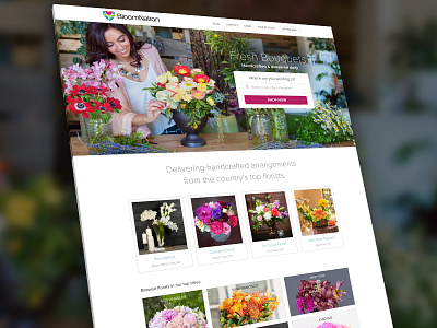 BloomNation Homepage e commerce homepage marketplace ui ux