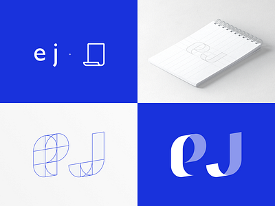 ej Logo | Personal brand blue e j letter logo navy blue