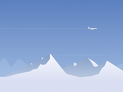 Illustration | Fly over the snow mountain airplane illustration snow mountain