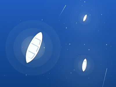 Illustration | Follow the meteors boat flow meteor shade star
