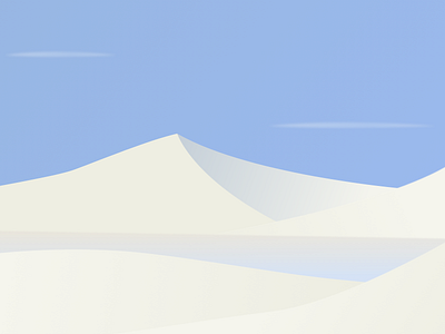 Illustration | Lake in the desert desert illustration lake shade sky