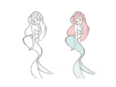 Ariel Sketch ariel disney little mermaid procreate