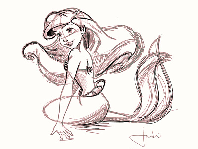 Ariel apple pencil disney ipad little mermaid procreate sketch