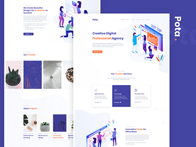 Pota - Digital Agency sketch Template 2