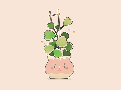 Hoya Kerii houseplant illustration plant valentines